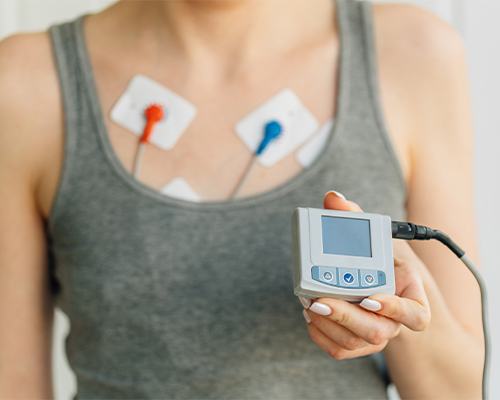 woman checking heart rate