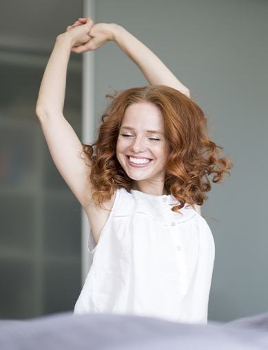 woman stretching