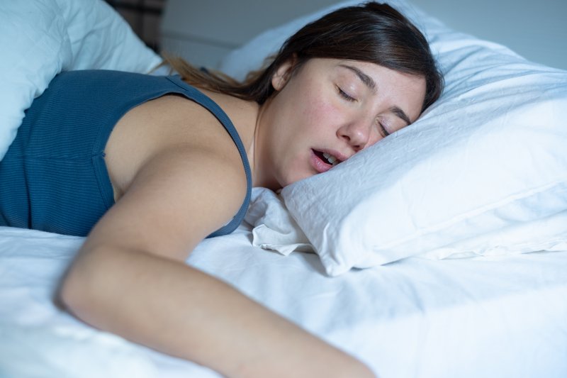 young woman with sleep apnea