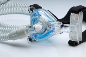 CPAP mask on table